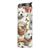 Niedlich West Highland White Terrier Nahtlos Thermosbecher (Nach links gedreht)