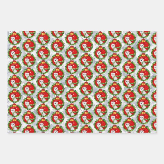 Niedlich West Highland White Terrier Weihnachtskra Geschenkpapier Set (Vorderseite)