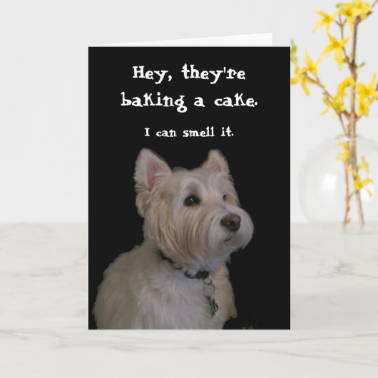 Niedlich Westie Birthday Card Karte (Gelbe Blume)
