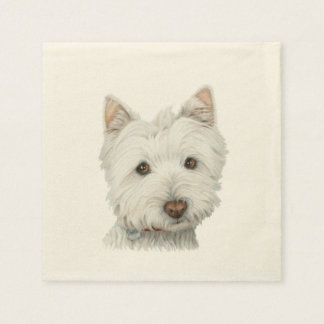 Niedlich Westie Dog Art Cocktail Napkin Serviette