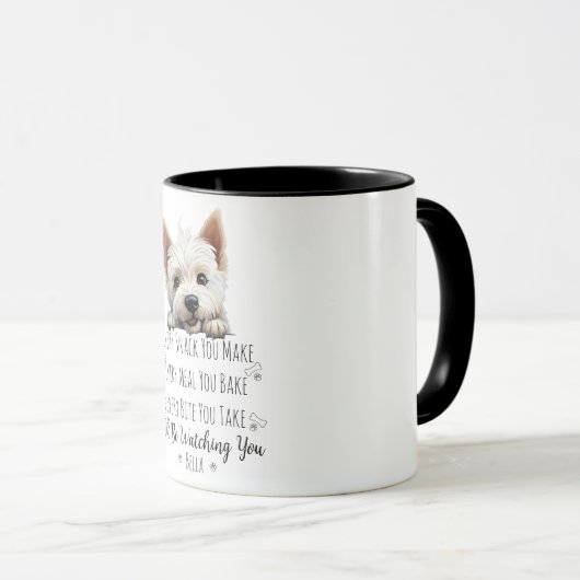 Niedlich Westie Dog Funny Custom Tasse (VorderseiteRechts)