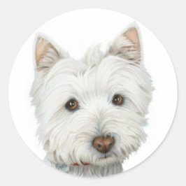 Niedlich Westie Dog Runder Aufkleber