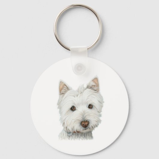 Niedlich Westie Dog Schlüsselkette Schlüsselanhänger (Vorderseite)