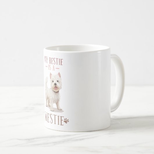 Niedlich Westie Dog Zitat Kaffeetasse (VorderseiteRechts)