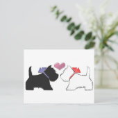 Niedlich Westie Dogs Art Postkarte (Stehend Vorderseite)