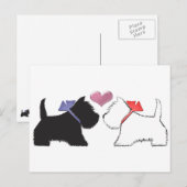 Niedlich Westie Dogs Art Postkarte (Vorne/Hinten)