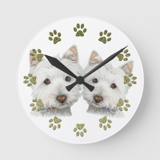 Niedlich Westie Hunde Uhr (Vorderseite)