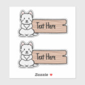 Niedlich Westie Terrier Label (Blatt)