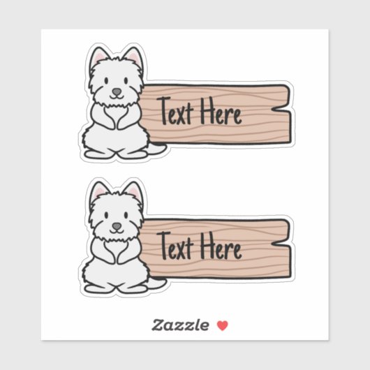 Niedlich Westie Terrier Label (Blatt)