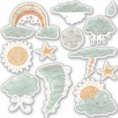 Niedlich Wetter Boho Sun Clouds Scrapbook Aufkleber (Vorderseite)