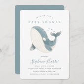 Niedlich Whale Baby Dusche Party Einladung (Vorne/Hinten)