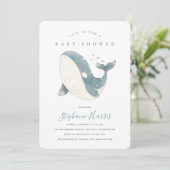Niedlich Whale Baby Dusche Party Einladung (Stehend Vorderseite)