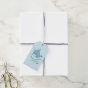 Niedlich Whale Baby Shower Kawaii Boy Blue Geschenkanhänger