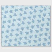 Niedlich Whale Baby Shower Kawaii Boy Blue Geschenkpapier (Flach)