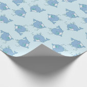 Niedlich Whale Baby Shower Kawaii Boy Blue Geschenkpapier (Ecke)