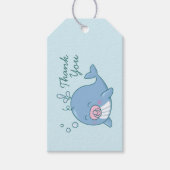 Niedlich Whale Baby Shower Kawaii Danke, Girl Pink Geschenkanhänger (Vorderseite)