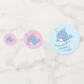 Niedlich Whale Baby Shower Kawaii Girl Pink Konfetti (Rückseiten)