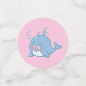 Niedlich Whale Baby Shower Kawaii Girl Pink Konfetti (Klein Vorderseite)