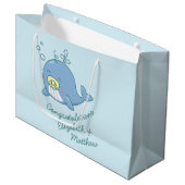 Niedlich Whale Baby Shower Kawaii Große Geschenktüte (Vorderseite Schrägansicht)