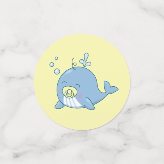 Niedlich Whale Baby Shower Kawaii Konfetti (Klein Vorderseite)