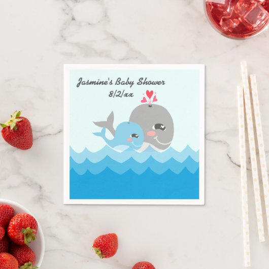 Niedlich Whale Boy Baby Dusche Serviette (Beispiel)