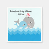Niedlich Whale Boy Baby Dusche Serviette (Vorderseite)