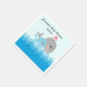 Niedlich Whale Boy Baby Dusche Serviette (Ecke)