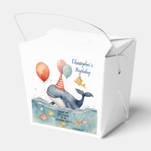 Niedlich Whale Boys Geburtstag Danke Geschenkschachtel (Rückseite)