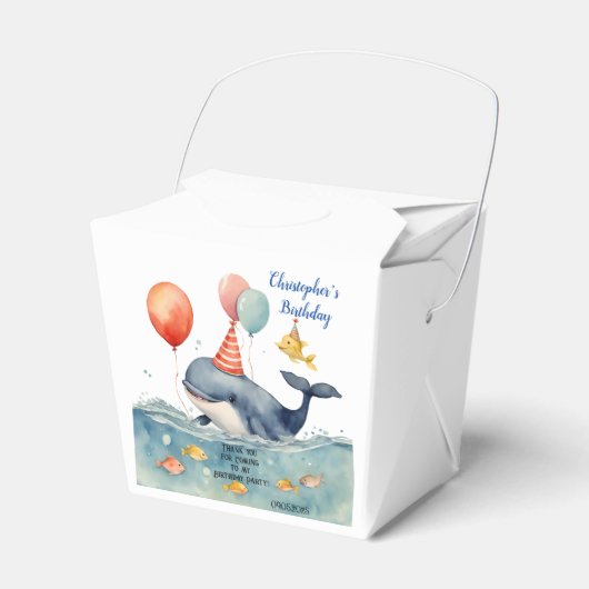 Niedlich Whale Boys Geburtstag Danke Geschenkschachtel (Vorderseite)