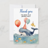 Niedlich Whale Boys zum Geburtstag Danke (Vorderseite)