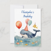 Niedlich Whale Boys zum Geburtstag Danke (Rückseite)