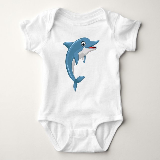 Niedlich Whale Cartoon Artwork Baby Strampler (Vorderseite)