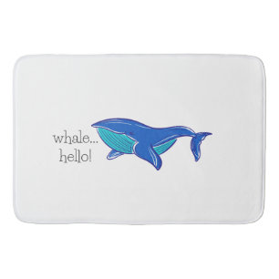 Niedlich Whale Hello Blue Bath Mat Badematte