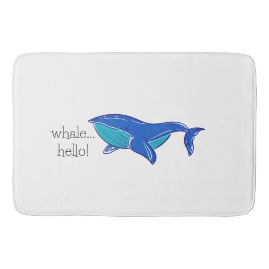 Niedlich Whale Hello Blue Bath Mat Badematte (Vorderseite)