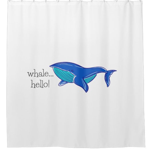 Niedlich Whale Hello Duwer Vorhang (Vorderseite)