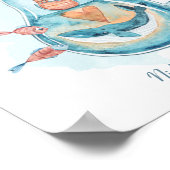 Niedlich Whale Light Bulb Monogram Poster (Ecke)