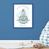 Niedlich Whale Light Bulb Monogram Poster