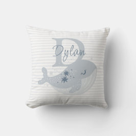 Niedlich Whale Modern Baby Boy Name Monogram Kissen