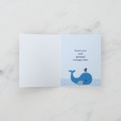 Niedlich Whale Nautical Baby Dusche Danke Karte (Innenseite)