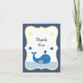 Niedlich Whale Nautical Baby Dusche Danke Karte