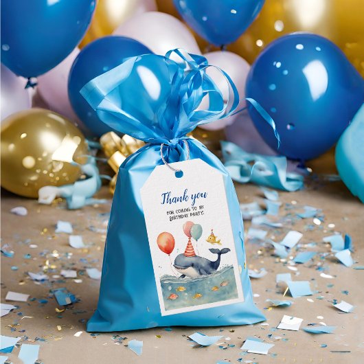 Niedlich Whale Nautical Boys Geburtstag Danke Geschenkanhänger