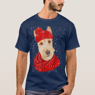 Niedlich Wheaten Scottish Terrier Dog Xmas Hat Sca T-Shirt