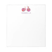 Niedlich Whimsical Bicycle Einfache Personalisiert Notizblock (Vorderseite)