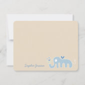 Niedlich Whimsical Blue Elephant Liebe Boy Baby Du Dankeskarte (Vorderseite)