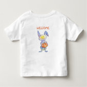 Niedlich Whimsical Bunny Holding a Pumpkin Kleinkind T-shirt (Rückseite)
