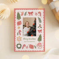 Niedlich Whimsical Hand Gezeichnet Weihnachtsbilde