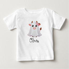 Niedlich, whimsical Kuh Ghost, Individuelle Name,  Baby T-shirt