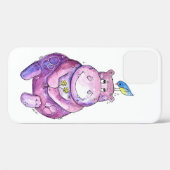 Niedlich Whimsical Lila Hippo Case-Mate iPhone Hülle (Rückseite (Horizontal))