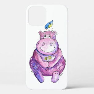 Niedlich Whimsical Lila Hippo Case-Mate iPhone Hülle