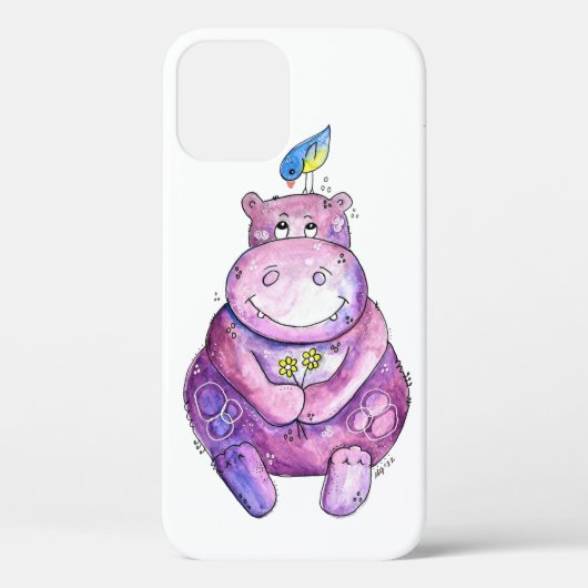 Niedlich Whimsical Lila Hippo Case-Mate iPhone Hülle (Rückseite)